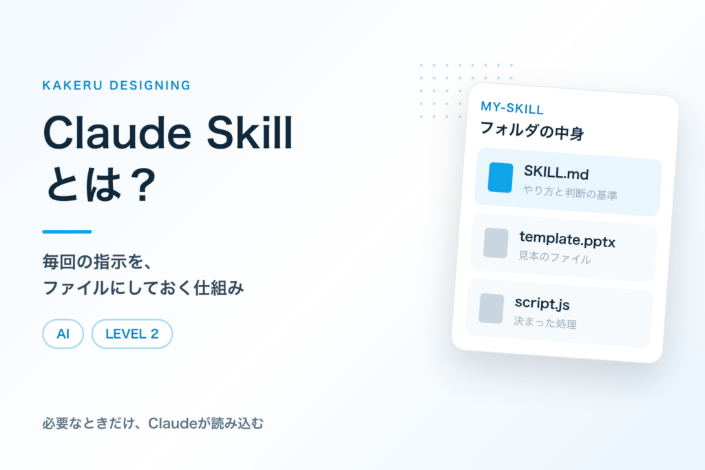 Claude Skillとは？「毎回同じ指示を書く」をやめる仕組み