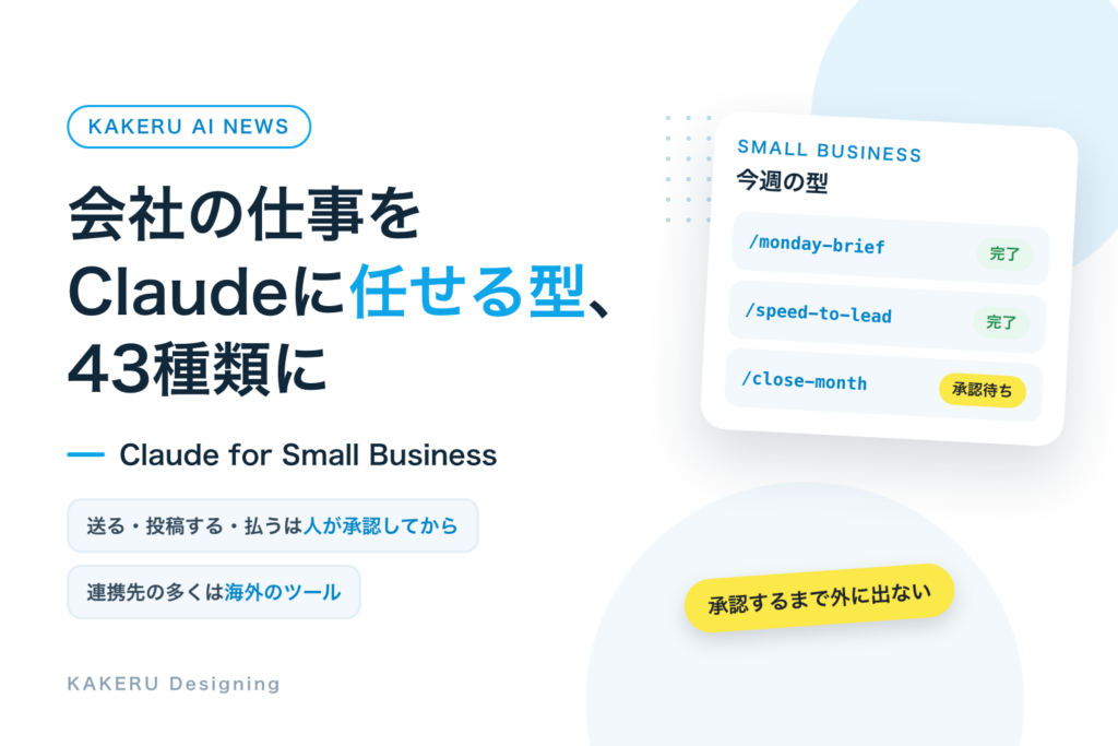 Claudeに会社の仕事を任せる「Claude for Small Business」が拡張。業務の型が43種類に