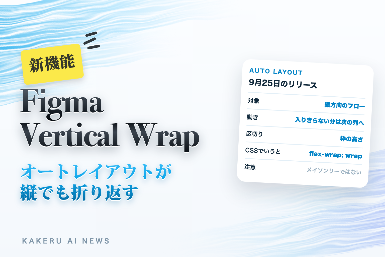 Figma Vertical Wrap オートレイアウトが縦でも折り返す