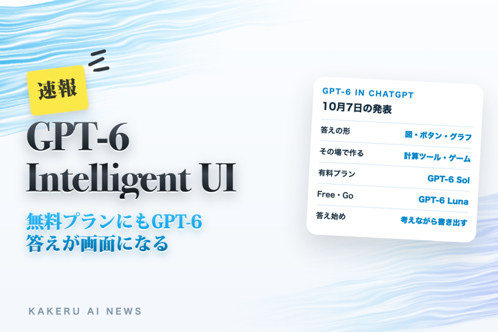ChatGPTにGPT-6とIntelligent UI｜無料プランにも。答えが「さわれる画面」になって何が変わる？