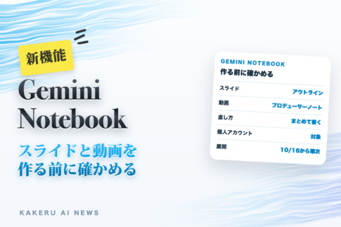 Gemini Notebookのスライドと動画を作る前に確かめる新しい流れ